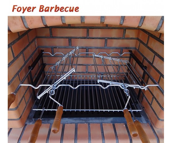 barbecues en brique rouge avec foyer acier et grilles rotatives1