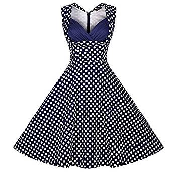 Zeagoo® femme robe vintage/rétro plissée année 50 imprimé à