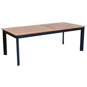 TABLE DE JARDIN Table extensible de jardin en aluminium noir et bo