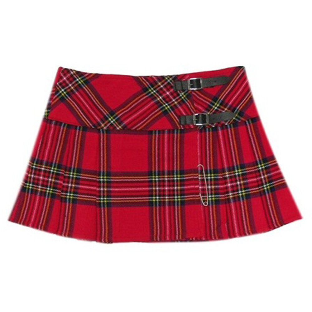Mini jupe à carreaux kilt écossais punk rouge 34 56