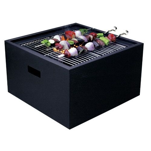 Siluxe Brasero barbecue à charbon de bois table basse noir design à