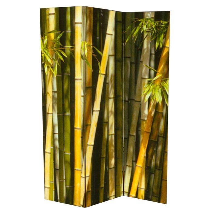 Paravent décor « Bambou » . Structure en bois de sap Achat / Vente