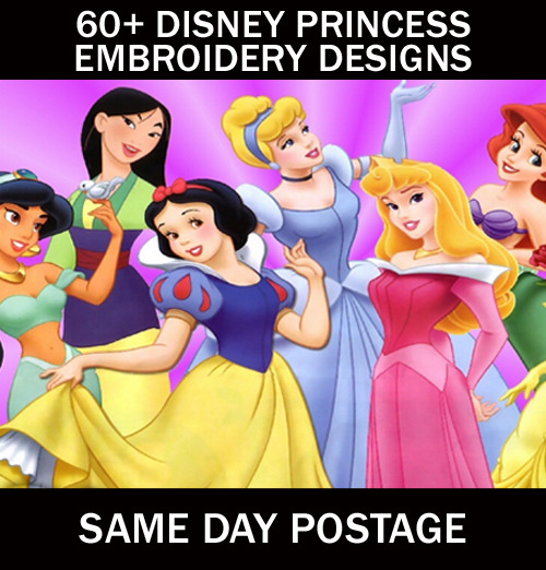 60 + Disney Princesses broderie PES design images sur CD