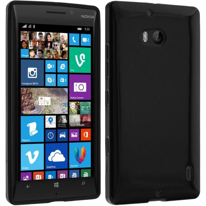 Coque Silicone Gel pour Nokia Lumia 930 Noir Achat / Vente Coque