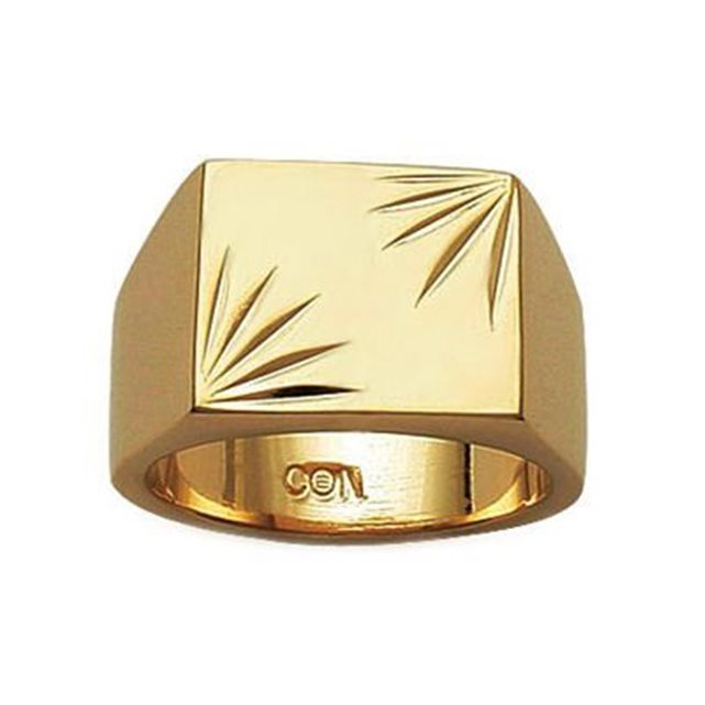 Bague chevalière anneau plaqué or 750 jaune So Chic Bijoux | La