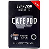 Cafe Pod Nespresso Compatible Ristretto (Pack of 4, Total 40 Pods)