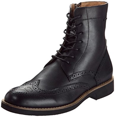 Star Footwear Brogue Boots, Boots femme Noir (Black), 36 EU