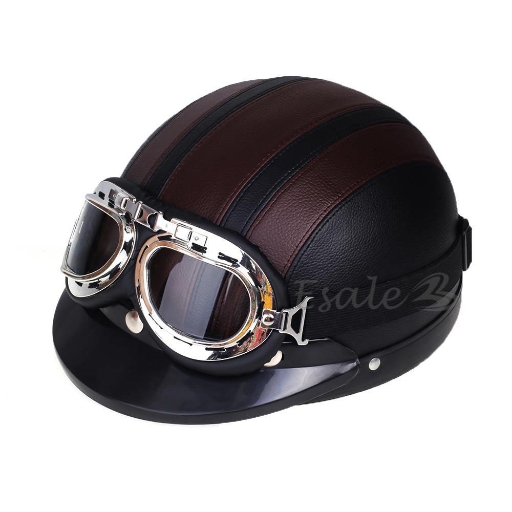 noir+brun +visière amovible +lunettes goggle protection pour moto