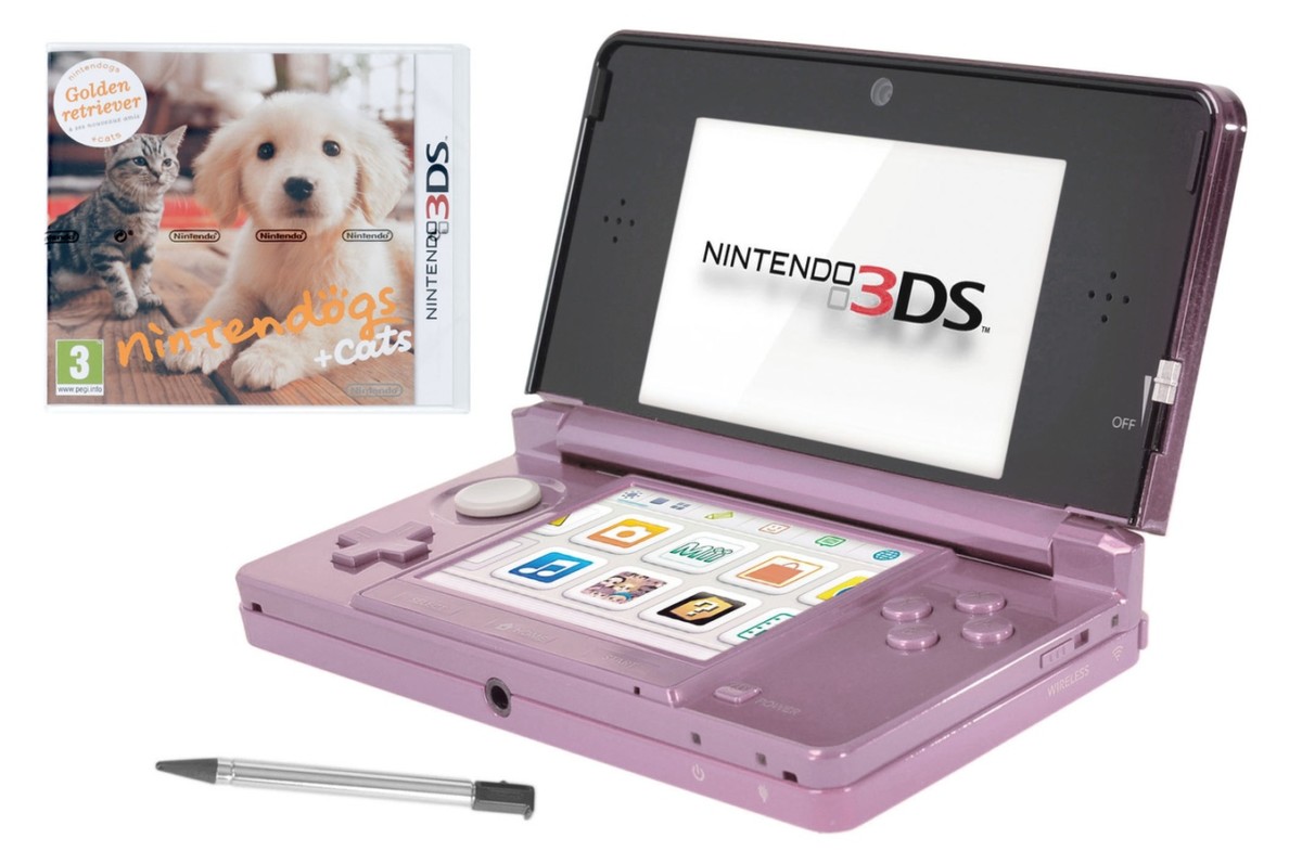 Consoles 3DS Nintendo 3DS ROSE + NINTENDOGS & CATS (3538699) |