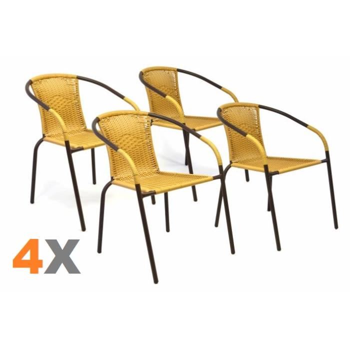 Achat / Vente fauteuil jardin 4 x chaises Bistrot poly ro