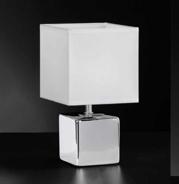 Lampe DE Chevet Table Bureau Design Carré Luminaire Moderne Blanc