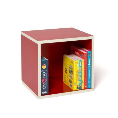 Etagère cube en carton rouge pour enfant de 4 ans à 12 ans Oxybul