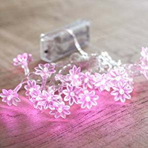 Guirlande Lumineuse à Piles avec 20 Fleurs LED Roses de Lights4fun