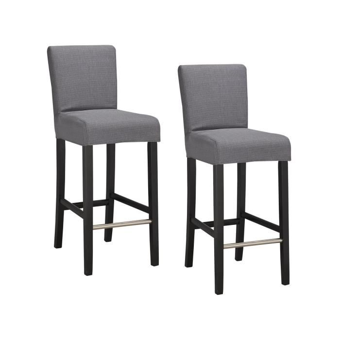 lot de 2 chaises de bar déhoussables grises Achat / Vente tabouret