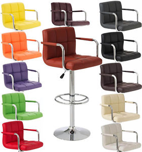 Tabourets de bar design Lucy simili cuir fauteuil chaise couleurs