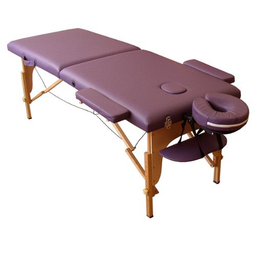 Table De Massage Violet Pliante Portable En Bois 2 Plans Neuve Reiki
