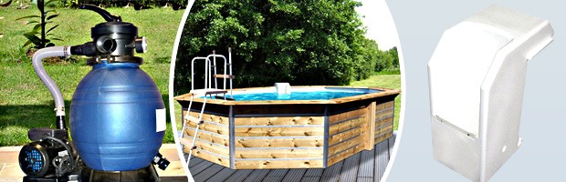 Cristaline Kit piscine hors sol bois Evolux Wood ovale 5,66 x 4,06 x