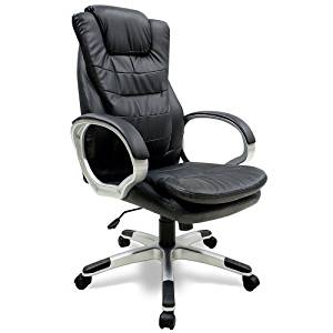 Fauteuil Chaise de bureau ergonomique chaise Gamer PC noir Rembourée