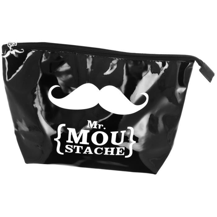 Homme Mr Moustache Noir 30x21cm Achat / Vente trousse de toilette