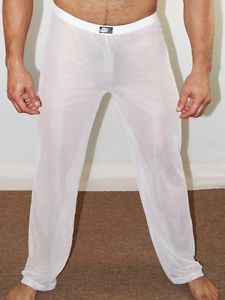 GBGB Rex Lounge Pants blanc pantalon de detente homme sexy transparent