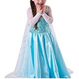 /robe avec éclat et des gants Frozen Elsa La Reine des Neiges