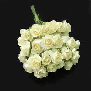 Bouquet DE 144 Fleurs Artificielle Rose Rosette Soie Décor Mariage