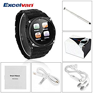 Montre Téléphone Débloqué Noir Excelvan® 1.54 Pouces Smart Watch