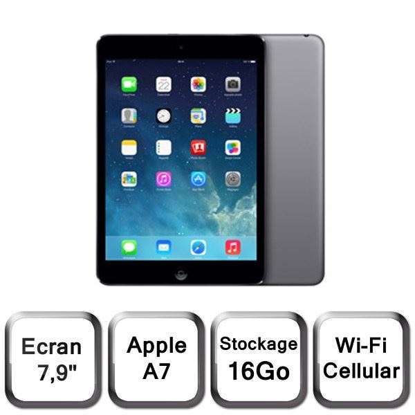 Apple iPad Mini 2 Wi Fi Cellular 16Go Gris Sidéral Prix pas cher