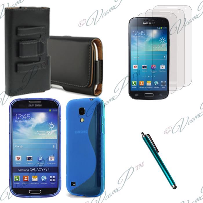 Pour Samsung Galaxy S4 mini i9190 i9195 BLEU Lot Coque Etui Housse