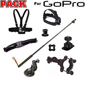 Pack fixation Gopro XXL pour caméra Go Pro Hero 1 & 2 & 3 & 3+ & 4