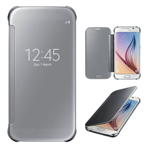 Samsung Galaxy S6 Edge Clear View Silver Coque Housse Etui Hfs House