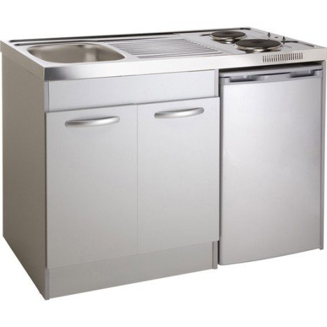 Kitchenette electrique gris aluminium Spring H.92.5 x l.120 x P.60 cm