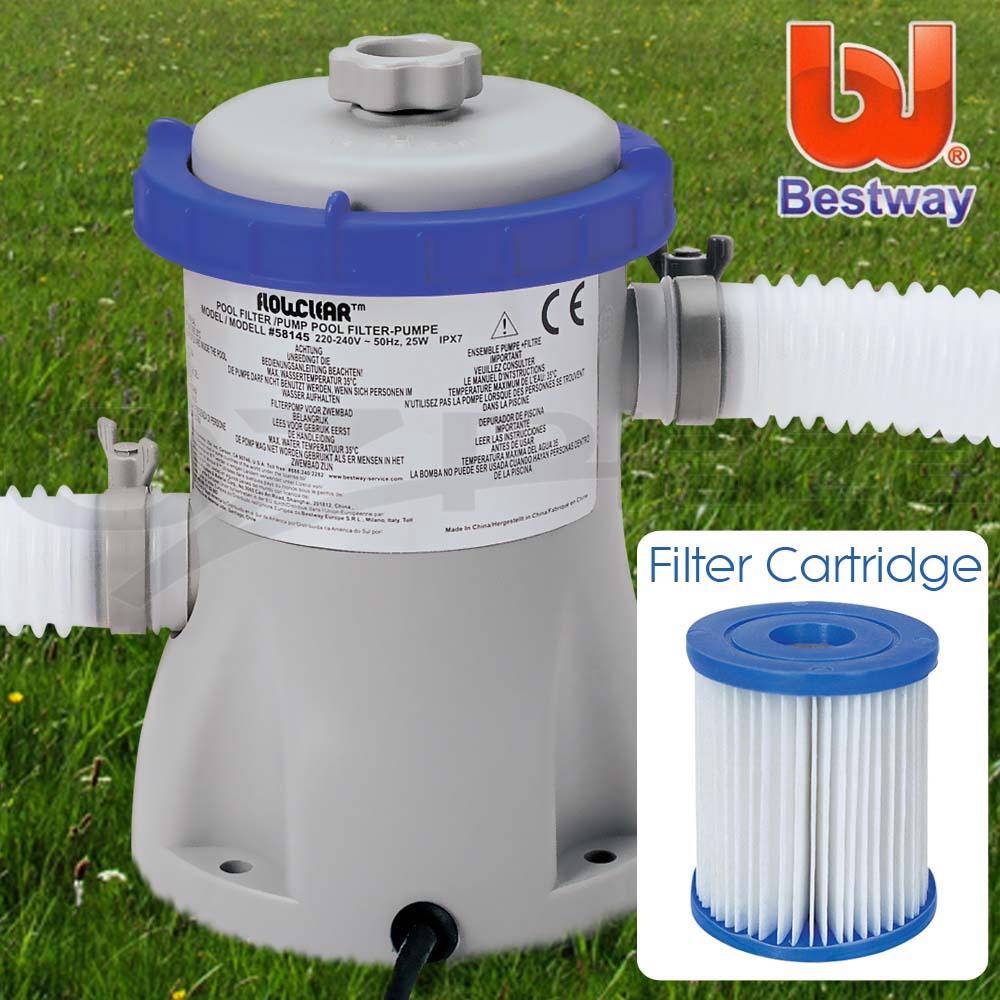 Bestway flowclear piscine filtre pompe & cartouche pour 8 pi / 10ft