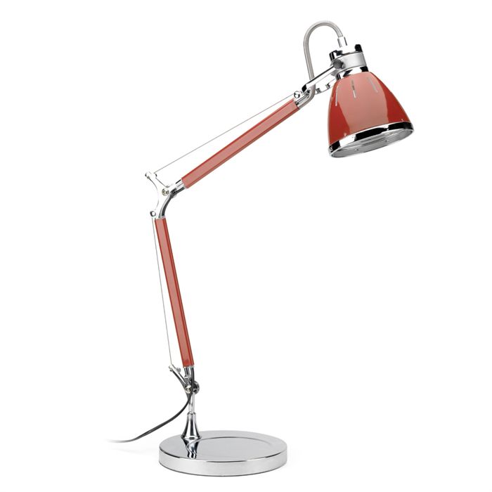 Lampe de bureau KLASS rouge & chrome Achat / Vente Lampe KLASS rouge