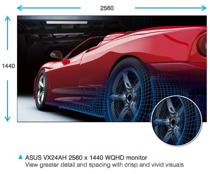 Asus VX24AH Écran PC W LED 23″ 2560 x 1440 5 ms VGA/HDMI/MHL