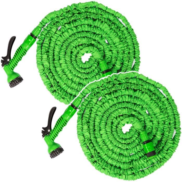 Tuyau D'arrosage Extensible Tillvex FlexiSchlauch - 30 M étendu, Flexible, Rétractable, Facile à Ranger