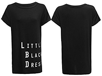 Shor manches pour femme Motif Little Black Dress T Shirt Encolure
