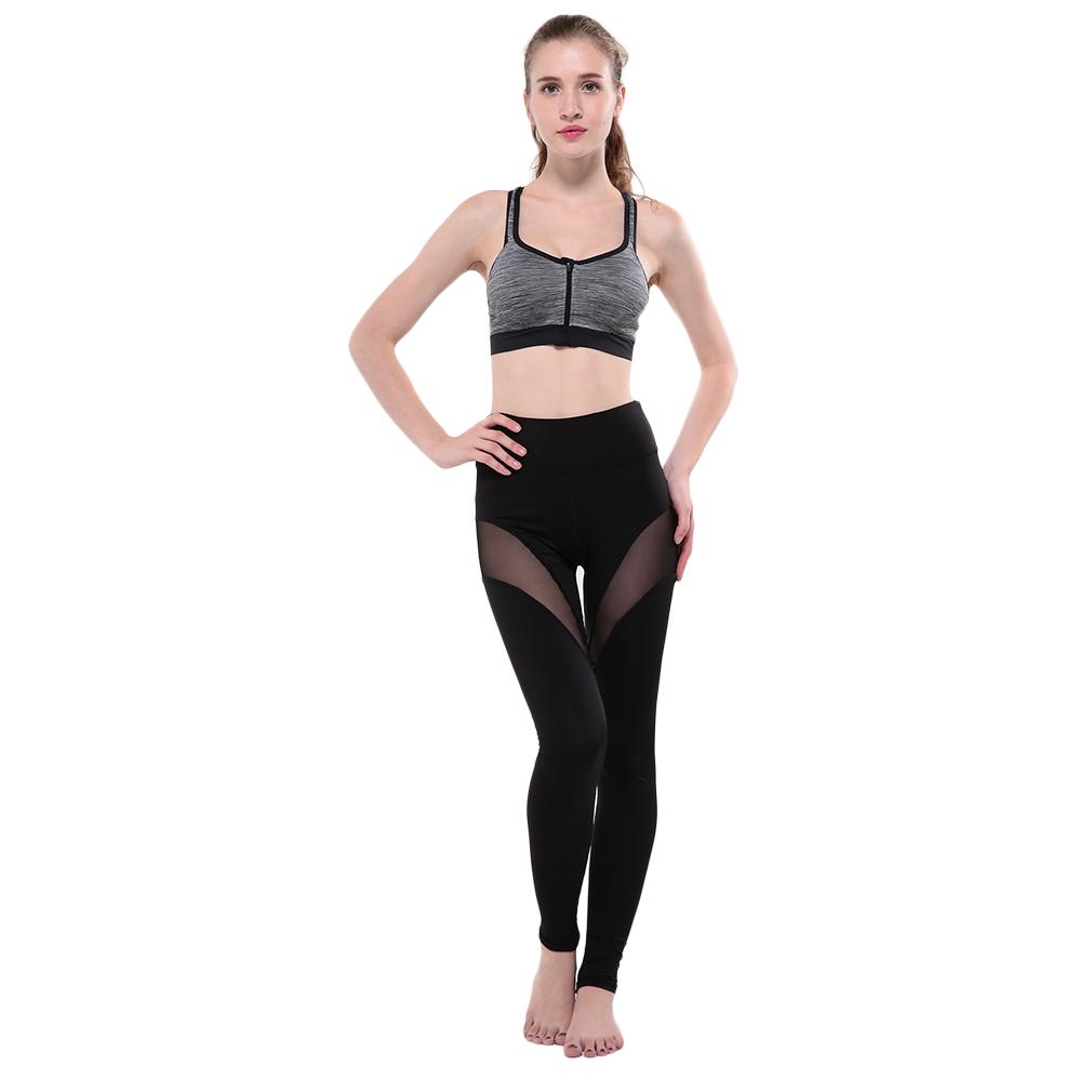 Eozy Pantalon De Yoga Femme Élastique Legging Sport Fitness Noir