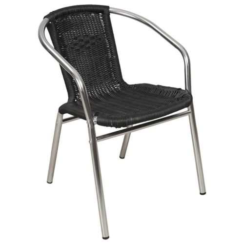 MobEventPro Table ronde de jardin et 2 chaises en aluminium pour