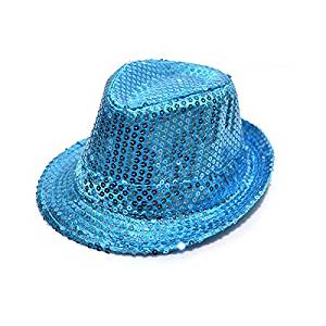 HuaYang Nouveau paillette style chapeau panama pour les enfants(Bleu