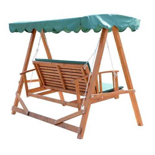Soldes Homcom Balancelle balancoire banc fauteuil de jardin en bois