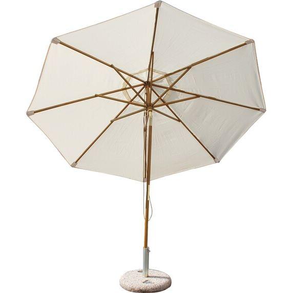 Parasol rond inclinable en bois 3m00 Beige Le parasol inclinable