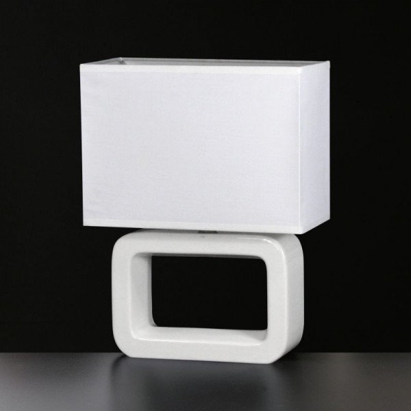 Lampe DE Chevet Table Bureau Design Luminaire Moderne Carré Blanc