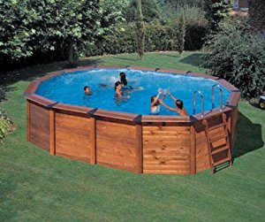 Kit piscine hors sol NATURE POOL bois 5,35×3,45×1,2m San Marina