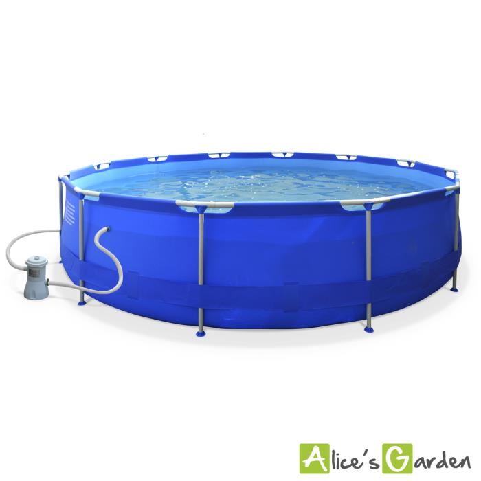 piscine hors sol armature acier Piscine Iris tubulaire bleue ronde
