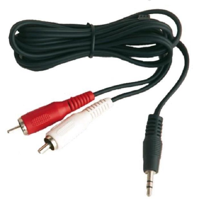 Cable prise Jack 3,5mm vers 2 RCA maleCe cable est équipé d’une par