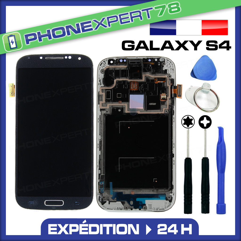 + ECRAN LCD SUR CHASSIS SAMSUNG GALAXY S4 i9505 LTE NOIR 4G+OUTILS