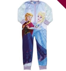 Frozen Filles Anna Elsa tout en un Polaire Combinaison Pyjama pyjama
