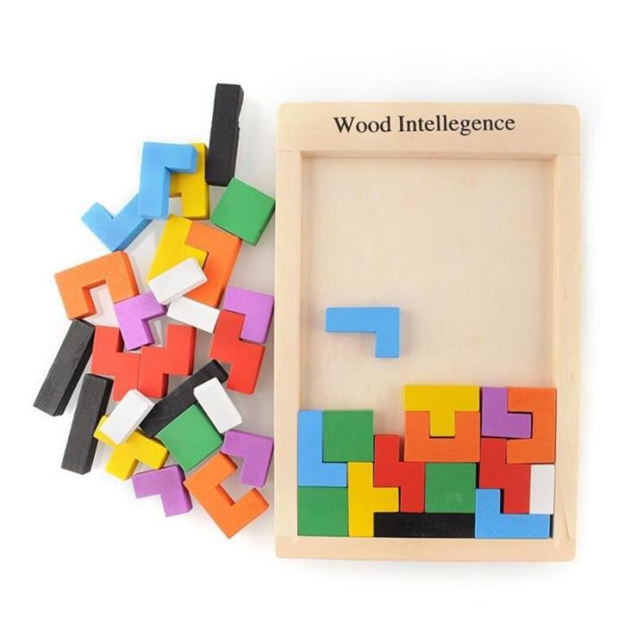 coloré En Bois Tangram Cerveau Teaser Puzzle Tetris Préscolaire