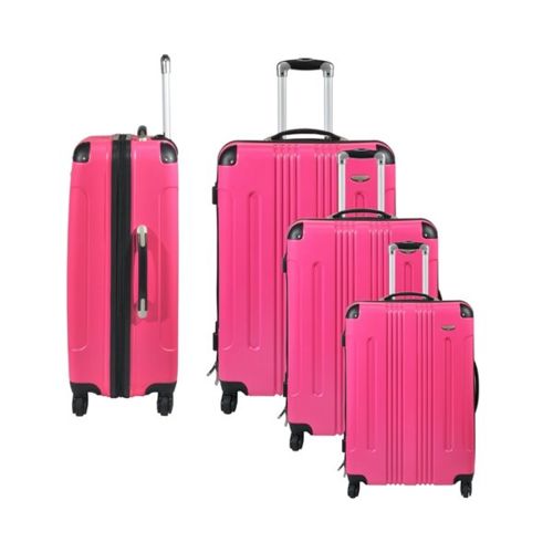 valises legeres et robustes Trolley coque rigide Abs 4 Roues Rose